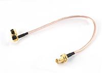 RP-SMA 200mm Antenna Extension Cable RG316 with 90 Degree Adapter 1pc [591000018-0]